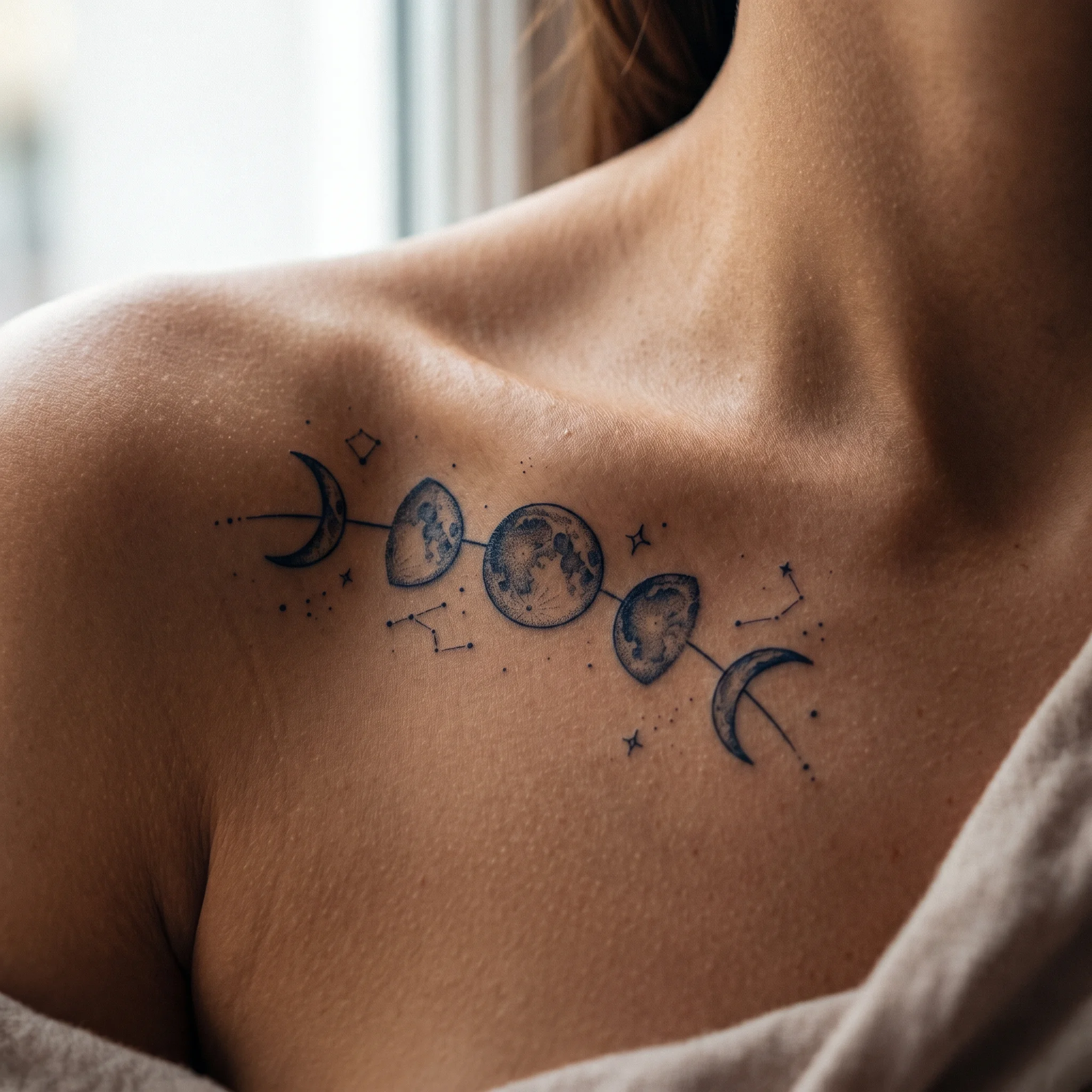 Lunar tattoo on skin