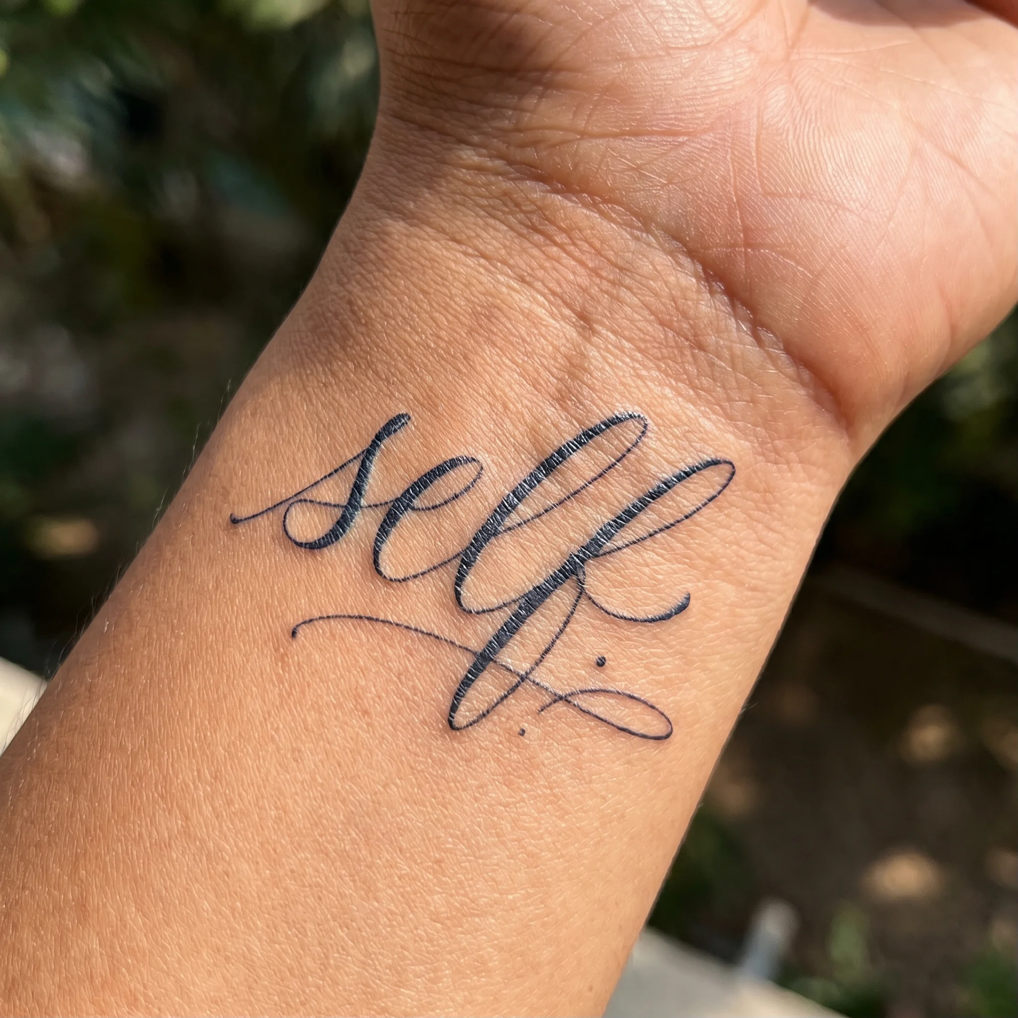 Self tattoo on skin