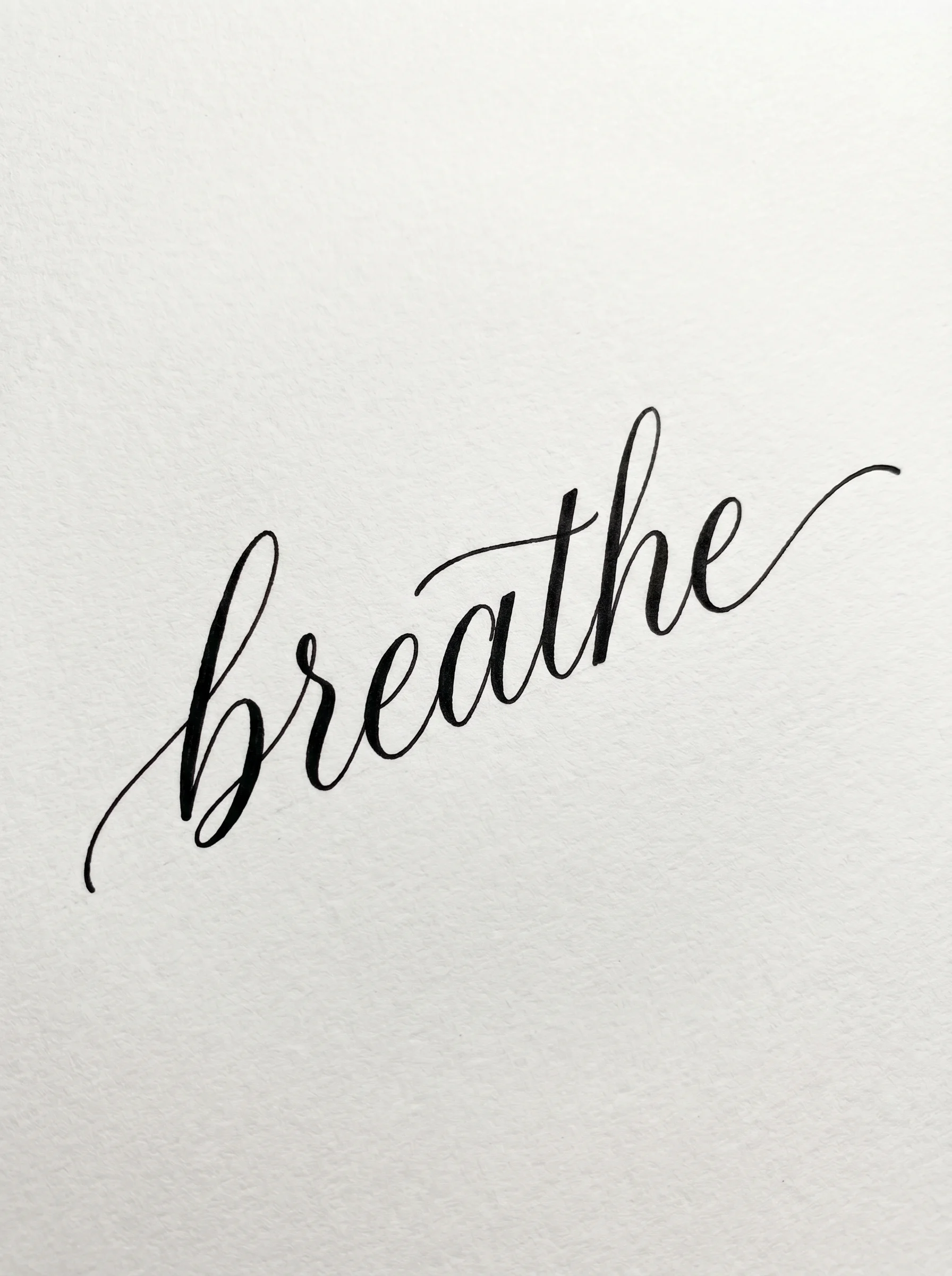 Breathe script lettering