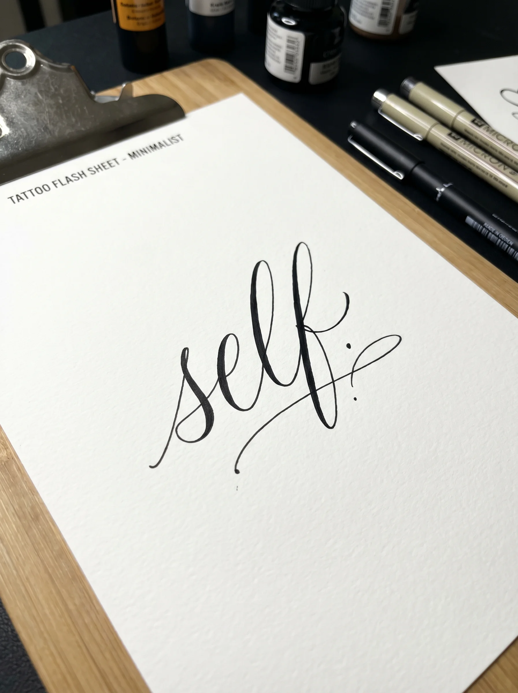 Self script lettering