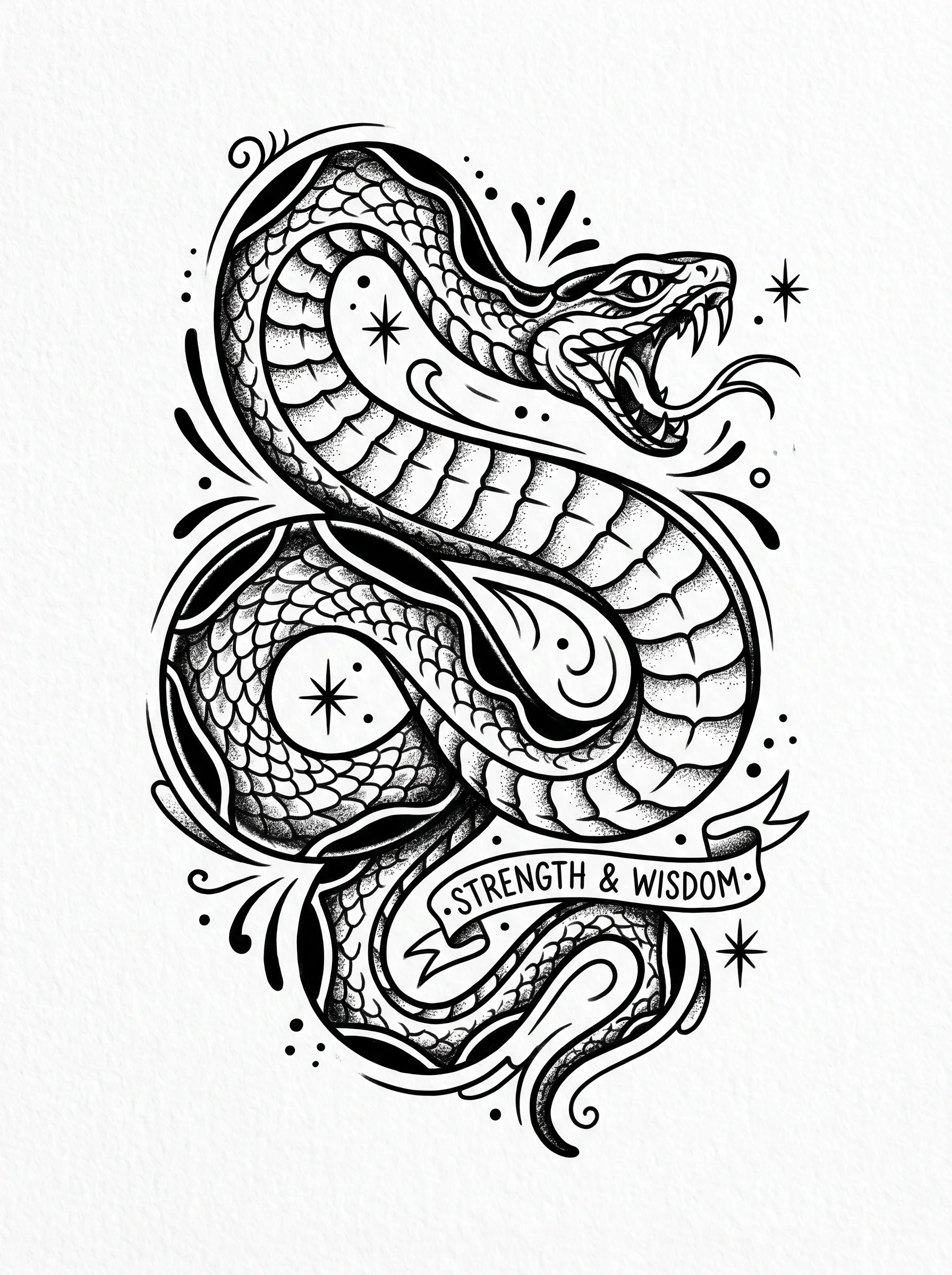 Serpentine bold tattoo